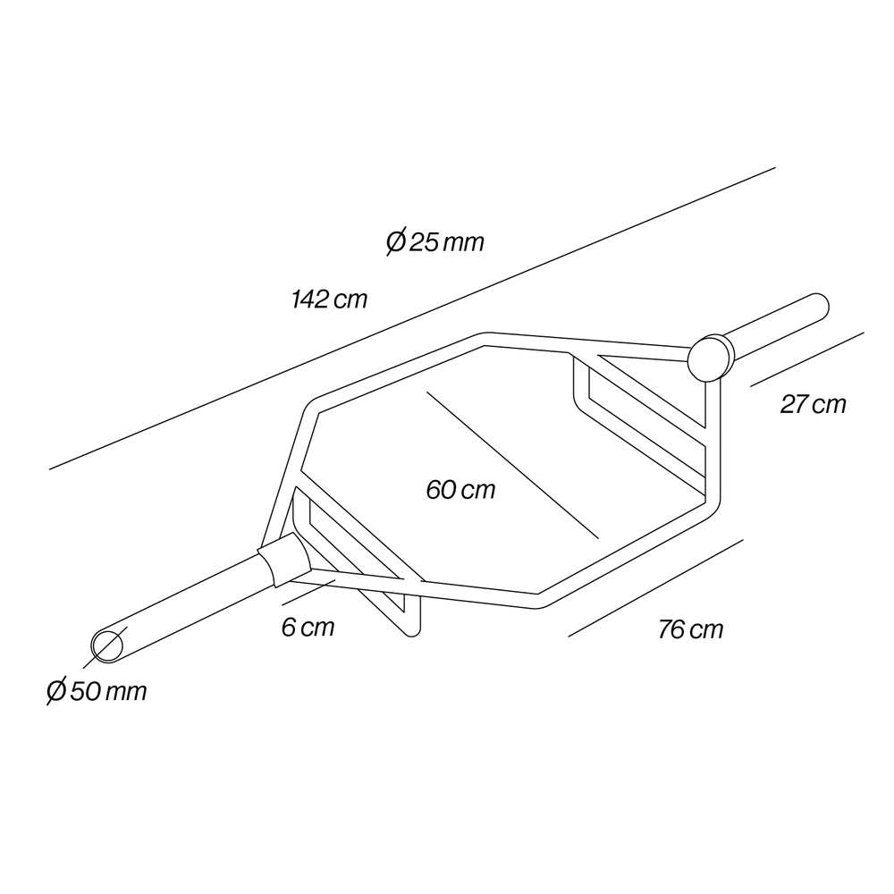 Barra Olímpica Hexagonal Squat Bar 50mm 700 LBS / 320kg - Fitness Tech