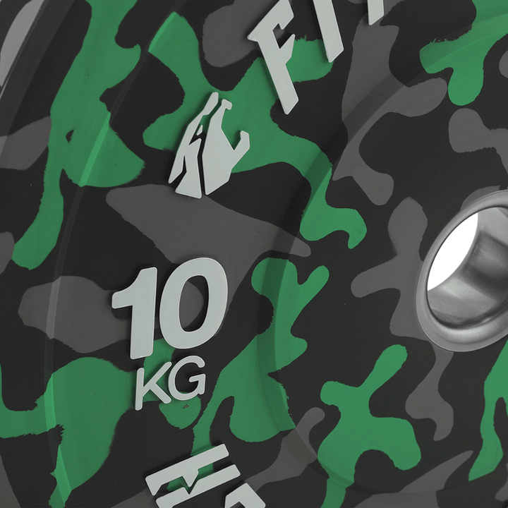 Lot de 150kg Disque Bumper Plate Camouflage Flecks Haute Résistance