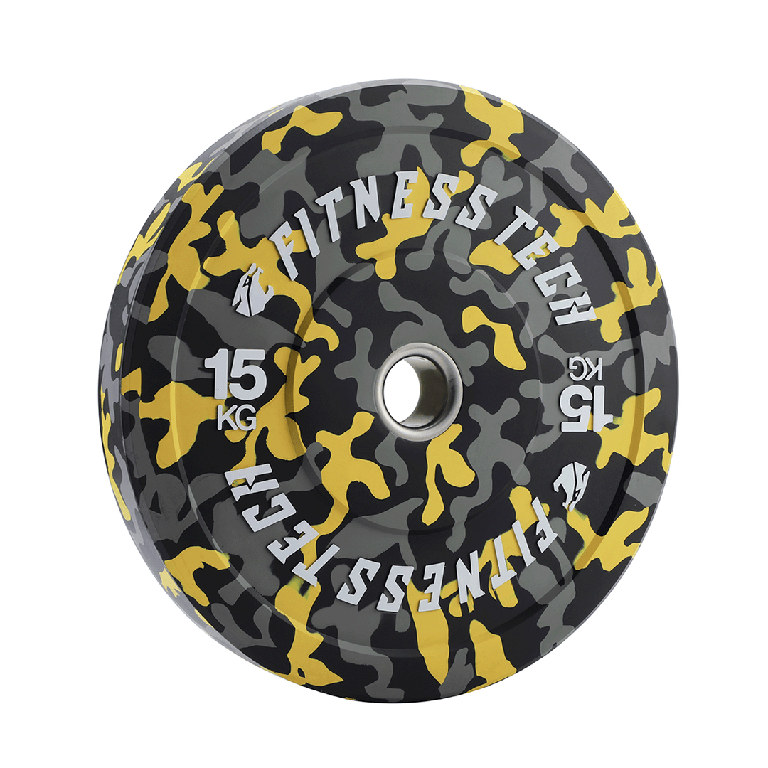 Lot de 150kg Disque Bumper Plate Camouflage Flecks Haute Résistance
