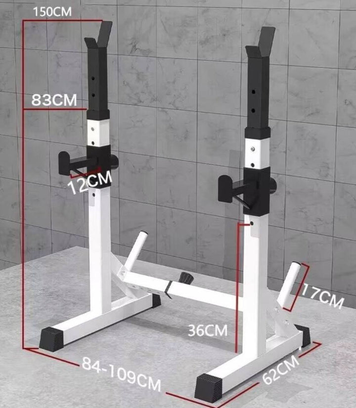 Support réglable pour l'haltérophilie. Barre de traction
