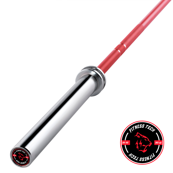 Barre Olympique 2.2M*50MM 4 Roulements Rouge 365kg