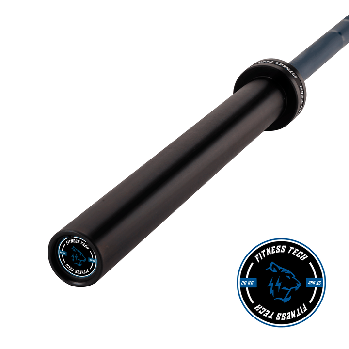 Barre olympique bleue 220 cm x 50 mm 8 roulements