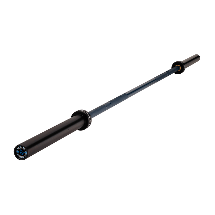 Barre olympique bleue 220 cm x 50 mm 8 roulements