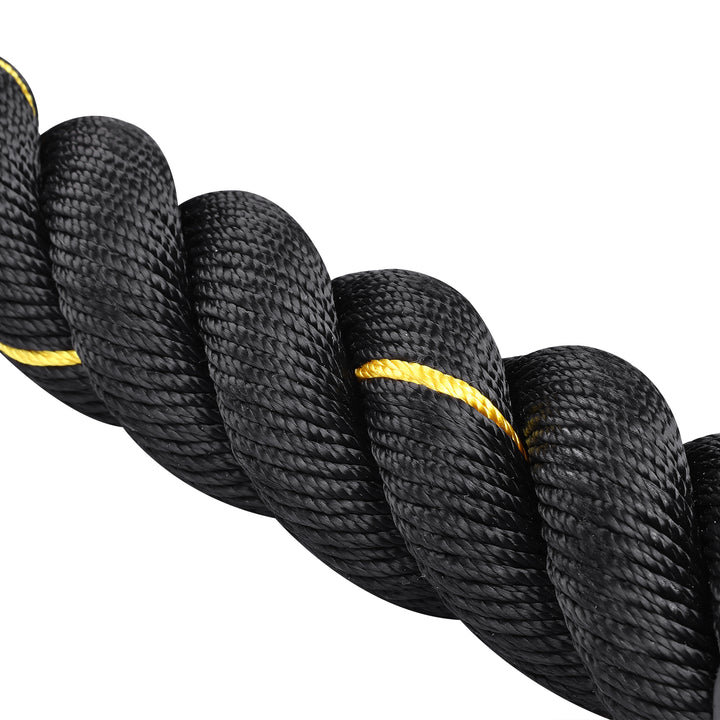 Cuerda Combate Crosstraining 12M x 50MM negro y amarillo - Fitness Tech