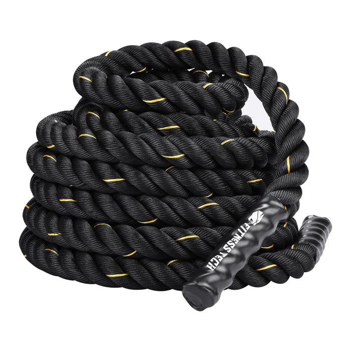 Crossfit Combat Rope 12M x 50MM noir et jaune