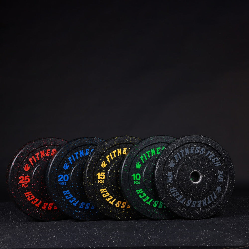 Set 150kg Bumper Plate Haute Résistance Hi Temp Fleck de 5kg à 25kg