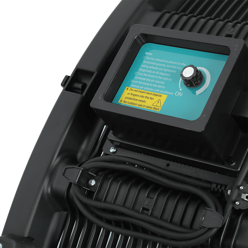 Ventilador Industrial de Pie para Gimnasio - Interruptor